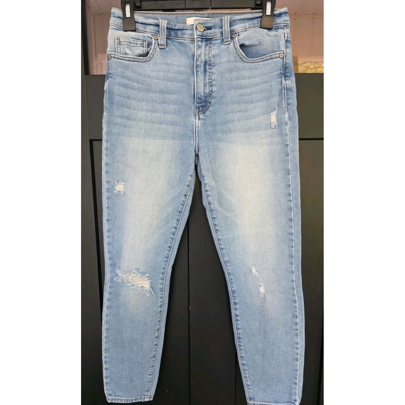 EUNINA Blue "Super High Rise" Mom Ankle Denim Jeans Size 5 EXCELLENT - Picture 1 of 8